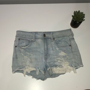 Light wash denim shorts from American Eagle